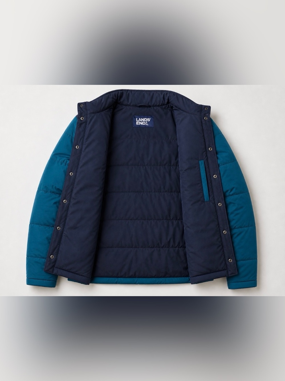 LANDSEND Mens Quilted Stretch Down Jacket With Snap Front 34 to 9 Degrees Temps - Picture 3 of 3